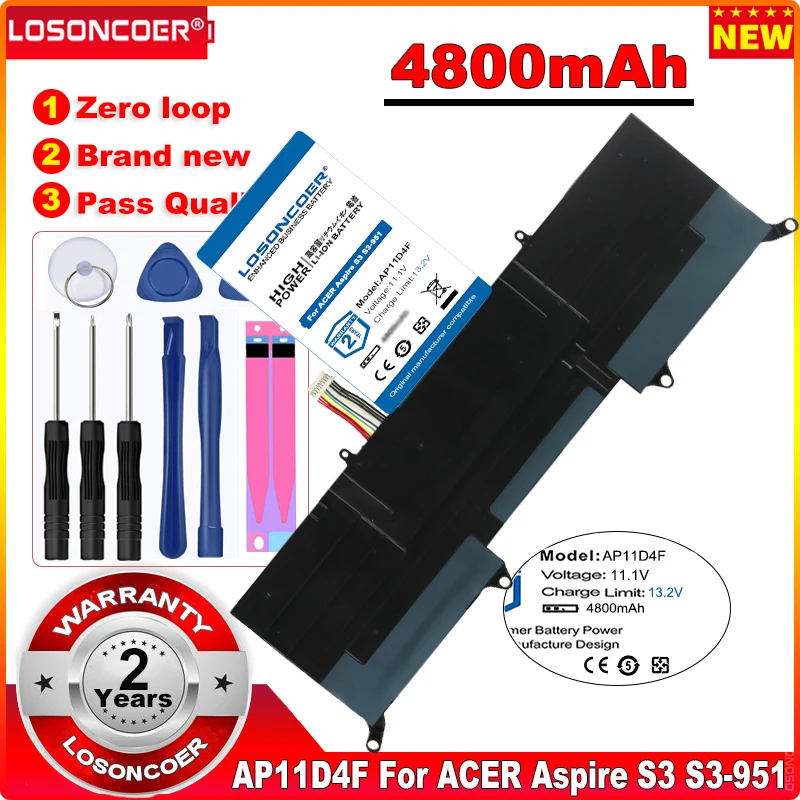 0 цикл 100% Новинка AP11D4F AP11D3F батарея для ACER Aspire S3 фотография фотосессия фотография