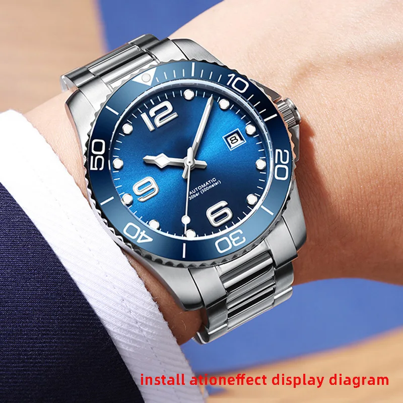 Solid fine steel arc mouth watch band for Longines Concas steel strap L3.642.4 L3.781.4 series men's wristband bracelet 21mm