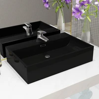 bathroom wash basin with faucet hole ceramic bowl sinks bathrooms decoration black 60 5x42 5x14 5 cm