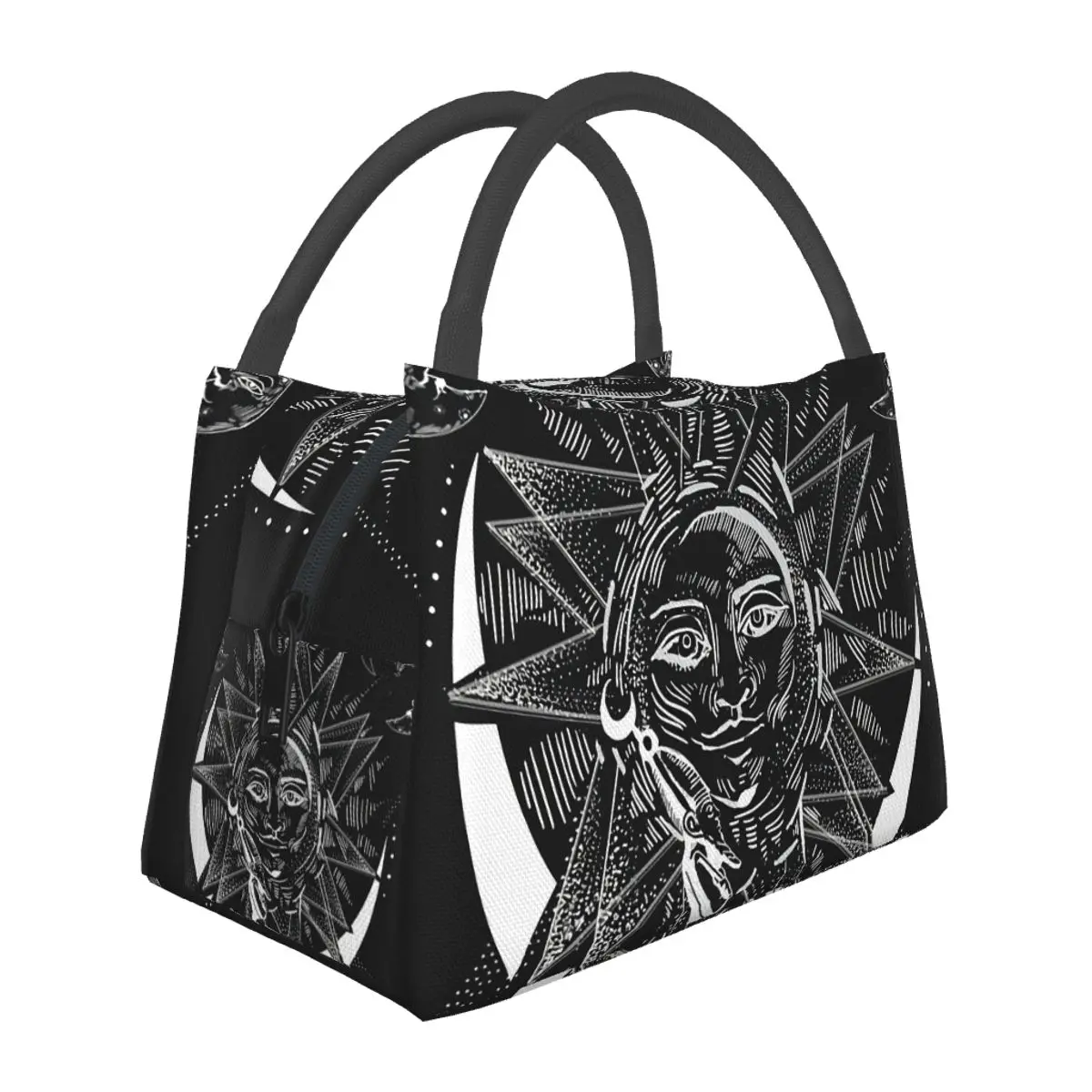 

Винтажная сумка для ланча с символами Мистик Sun, Портативный Ланч-бокс на молнии, дорожная сумка-холодильник унисекс, Повседневная водонепр...