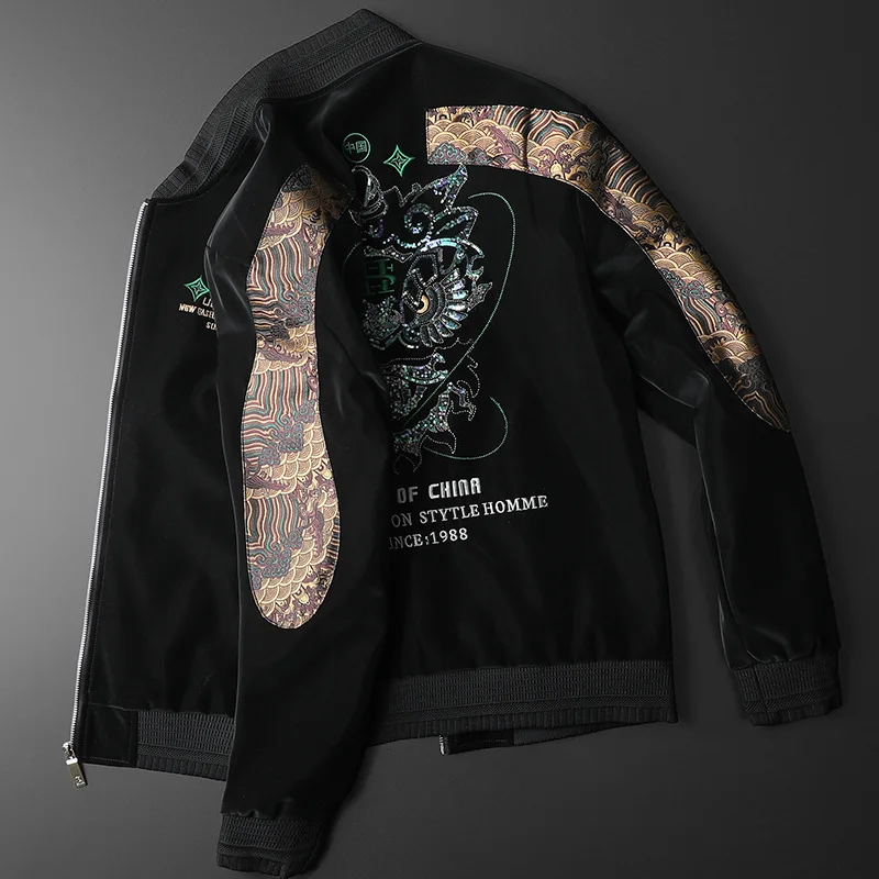 Мужская куртка в китайском стиле сезон осень-зима 2022 бейсбольная форма с