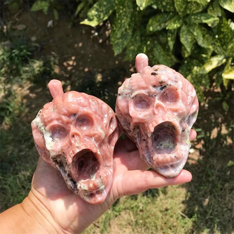 12 5 см натуральный кристалл кварц Тыква череп Резьба Исцеление фэншуй рейки