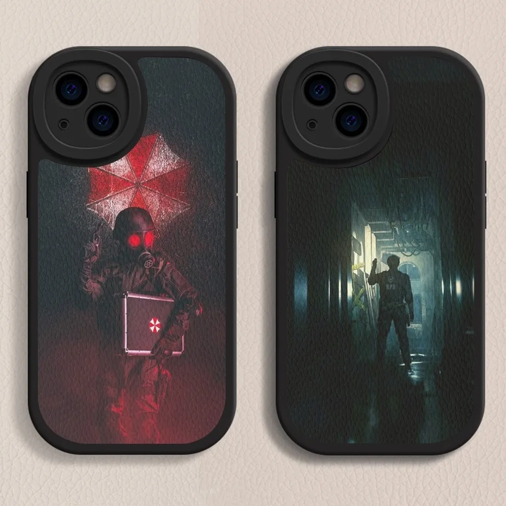 

R-resident game E-evil Phone Case Hard Leather For iPhone 14 13 12 Mini 11 14 Pro Max Xs X Xr 7 8 Plus Fundas