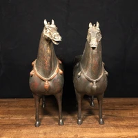 11 tibetan temple collection old bronze cinnabar don horse zodiac horse a pair gather fortune ornament town house exorcism