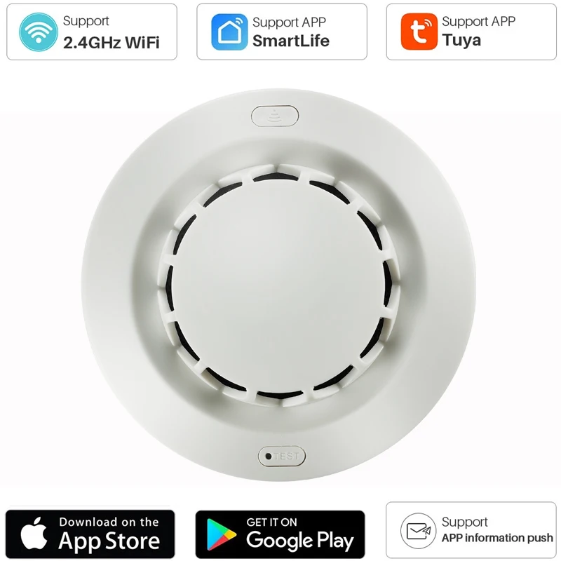 

Tuya WiFi Smoke Alarm Fire Protection Smoke Detector Smokehouse Combination Fire Alarm Home Security System Firefighters