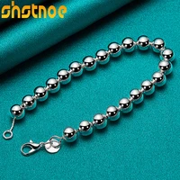 925 sterling silver 6mm hollow ball bead chain bracelet for women party engagement wedding birthday gift fashion charm jewelry