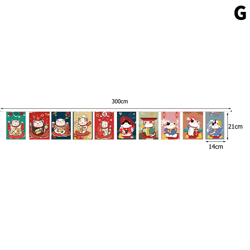 

Японская гирлянда-флаг "Кот Удачи", полиэстер