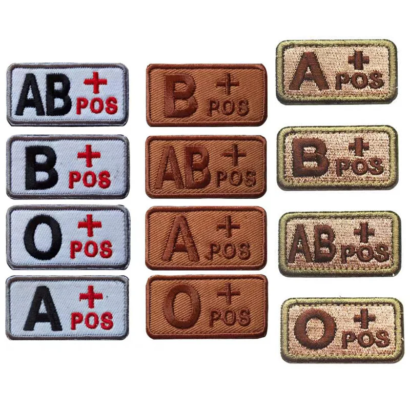 

Blood type badge Velcro embroidered military tactics a + O + B + AB + outdoor backpack rescue identification armband Badge