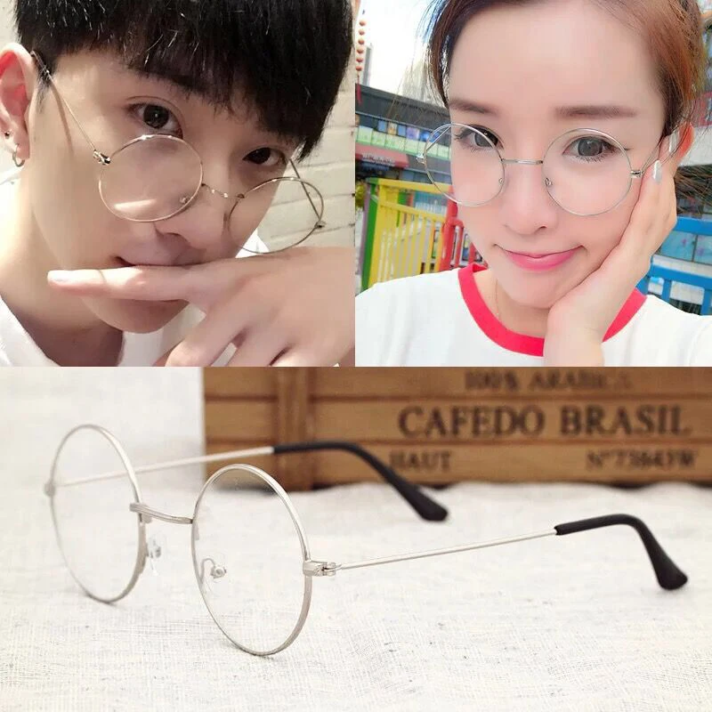 Очки с блокировкой голубой кожи прозрачные линзы большая круглая оправа очки