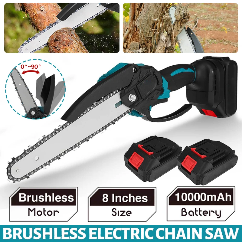 

Brushless Electric Chain Saw 88VF 8 Inch Mini Chainsaw Rechargeable Wood Cutter Pruning Garden Power Tool For Makita 18V Battery