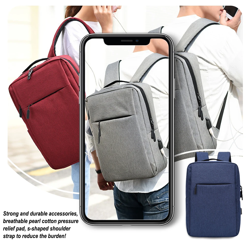 

15.5 Inch Laptop Backpacks Large Capacity Sleeve Storage Rucksack with Charging Hole School Padded Computer Phone Shoulder Bags