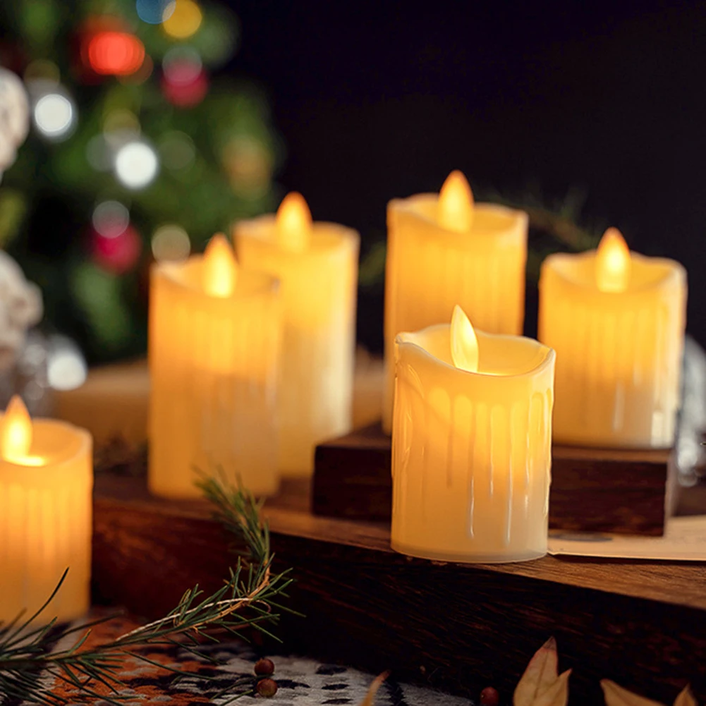 

Flameless LED Candles Light Simulation Flickering Pillar Candles Tea Lights Home Wedding Birthday Party Decoration Lighting