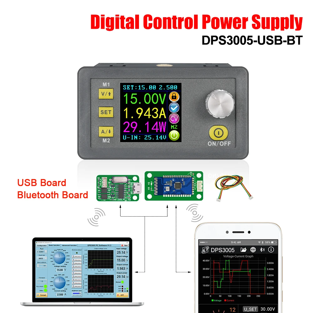 

DPS3005 Communication Function Constant Voltage current Step-down Power Supply module Voltage converter LCD voltmeter 30V 5A