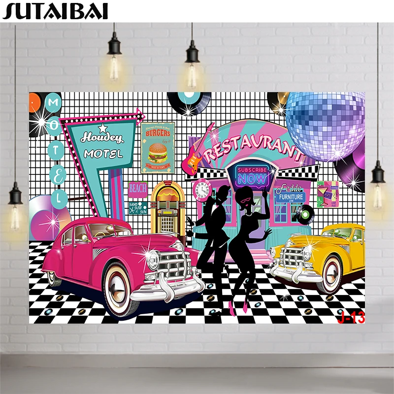 

Hip Hop Boogie Photography Backdrop for Photocall 80s 90s Birthday Party Disco Photo Background Photo Studio Restaurant Disco
