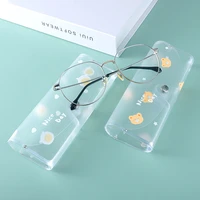 cartoon cute glasses case box transparent carry pvc case eyeglasses protection girls sunglasses case student youth glasses bag