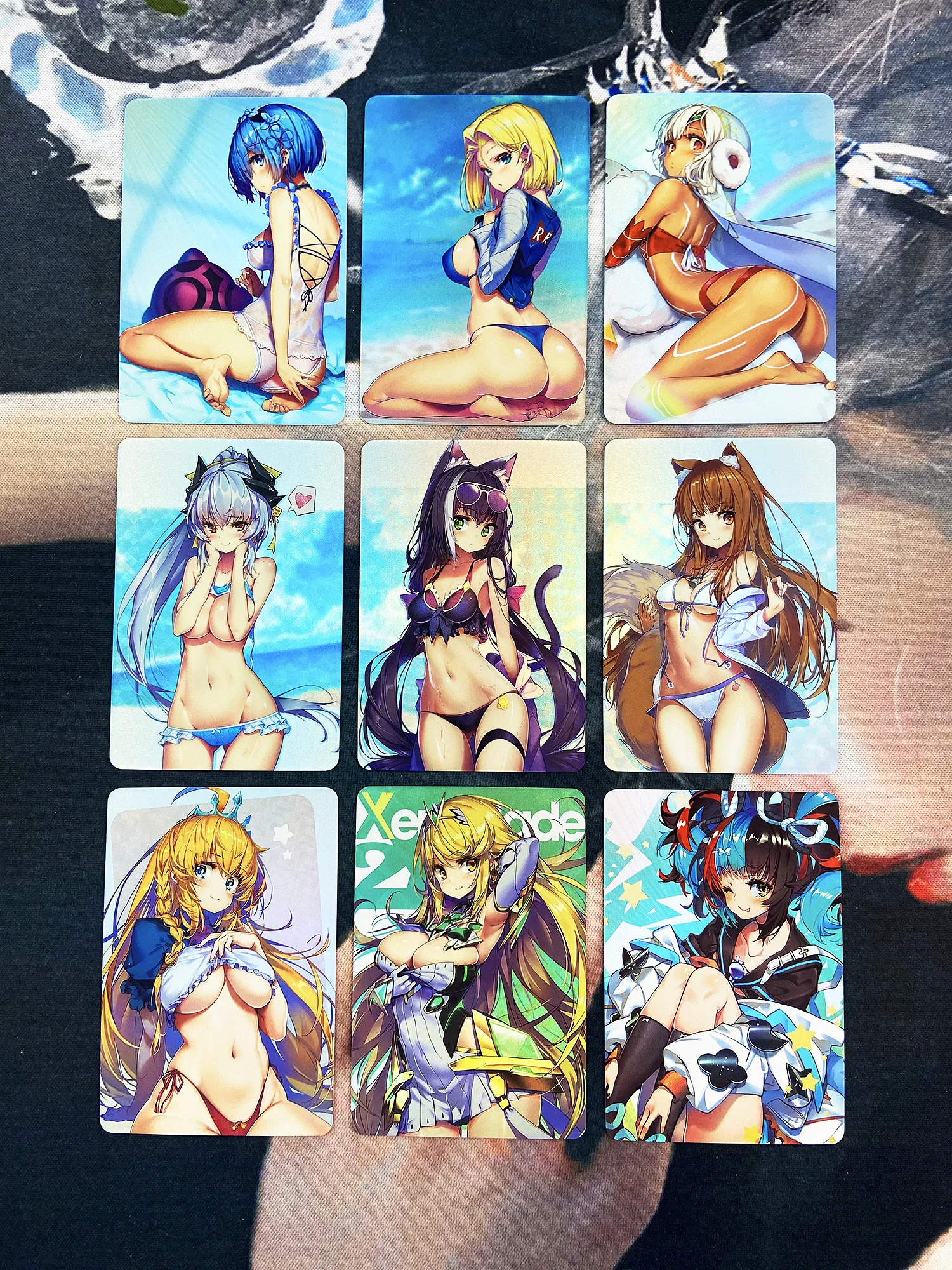 Набор из 9 штук: коллекция аниме-карт "Японские героини Драгон Болл" с образом Андроид 18. Игрушки для самостоятельной сборки подарком.