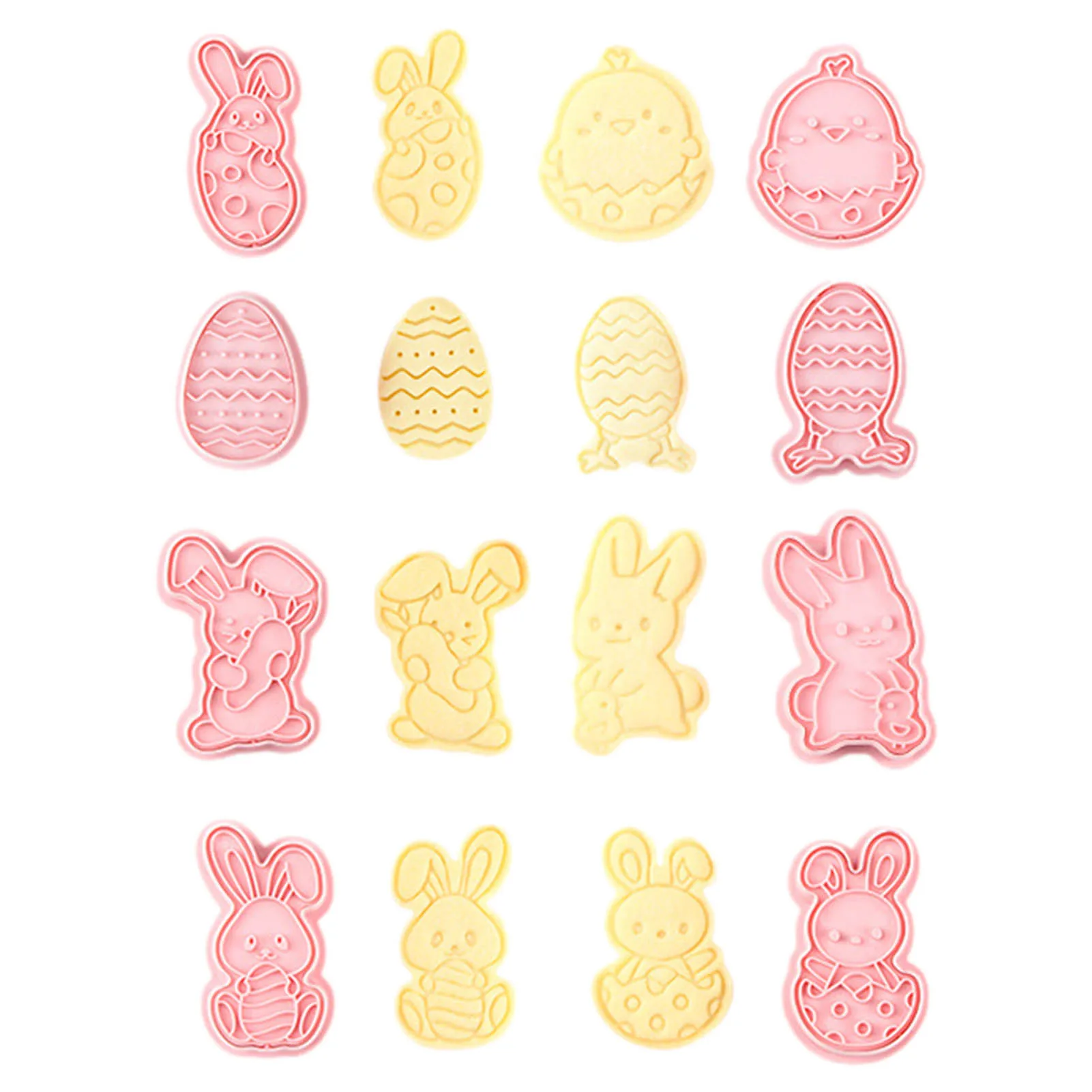 

Easter Sandwich Cutters for Children Cartoon Bunny Egg Mold Cookie Cutters Set Baking Cake Tool Party Decoration Biscuit Mold