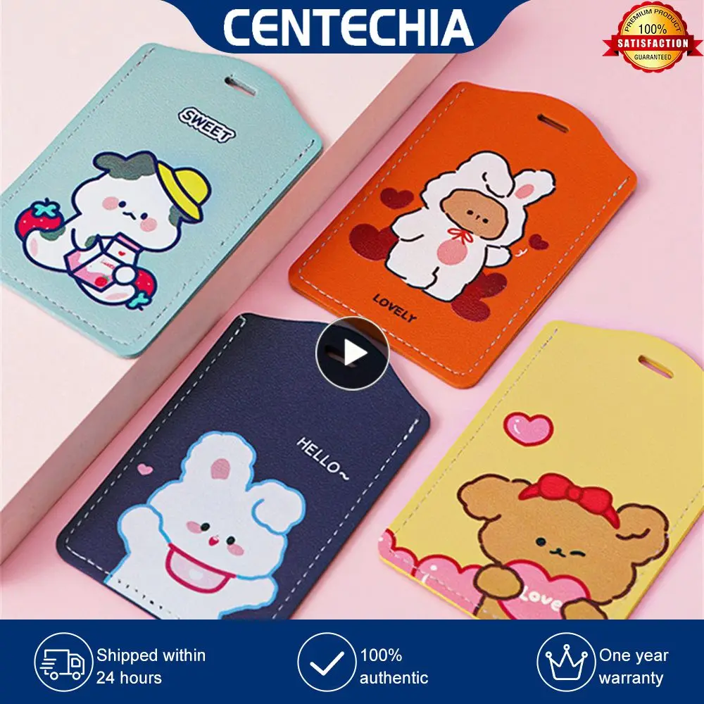 

Protective Case Girl Heart Card Set Access Card Badge Lanyard Case 8 Styles Cute Cartoon Card Holder Stationary Set Cartoon
