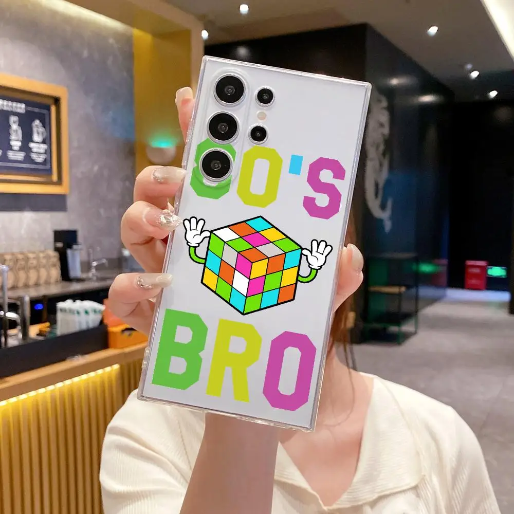 Фото Чехол Record Cube в стиле ретро 80-х для Samsung Galaxy S26 Ultra S25 FE S24 S23 S22 Plus S25 Edge S21, прозрачный мягкий чехол-накладка №4