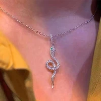 coconal fashion unisex retro punk snake snake chain pendant women necklace choker silver color thin chain 2022 necklace jewelry