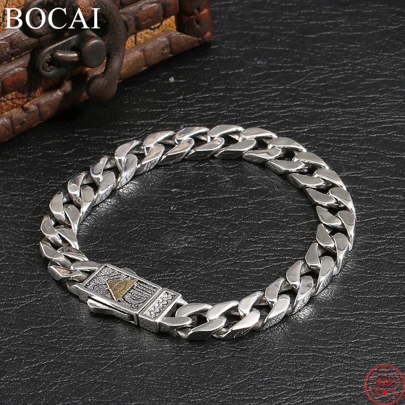 BOCAI S925 Браслеты-подвески из стерлингового серебра для мужчин Eyes of God Кубинская