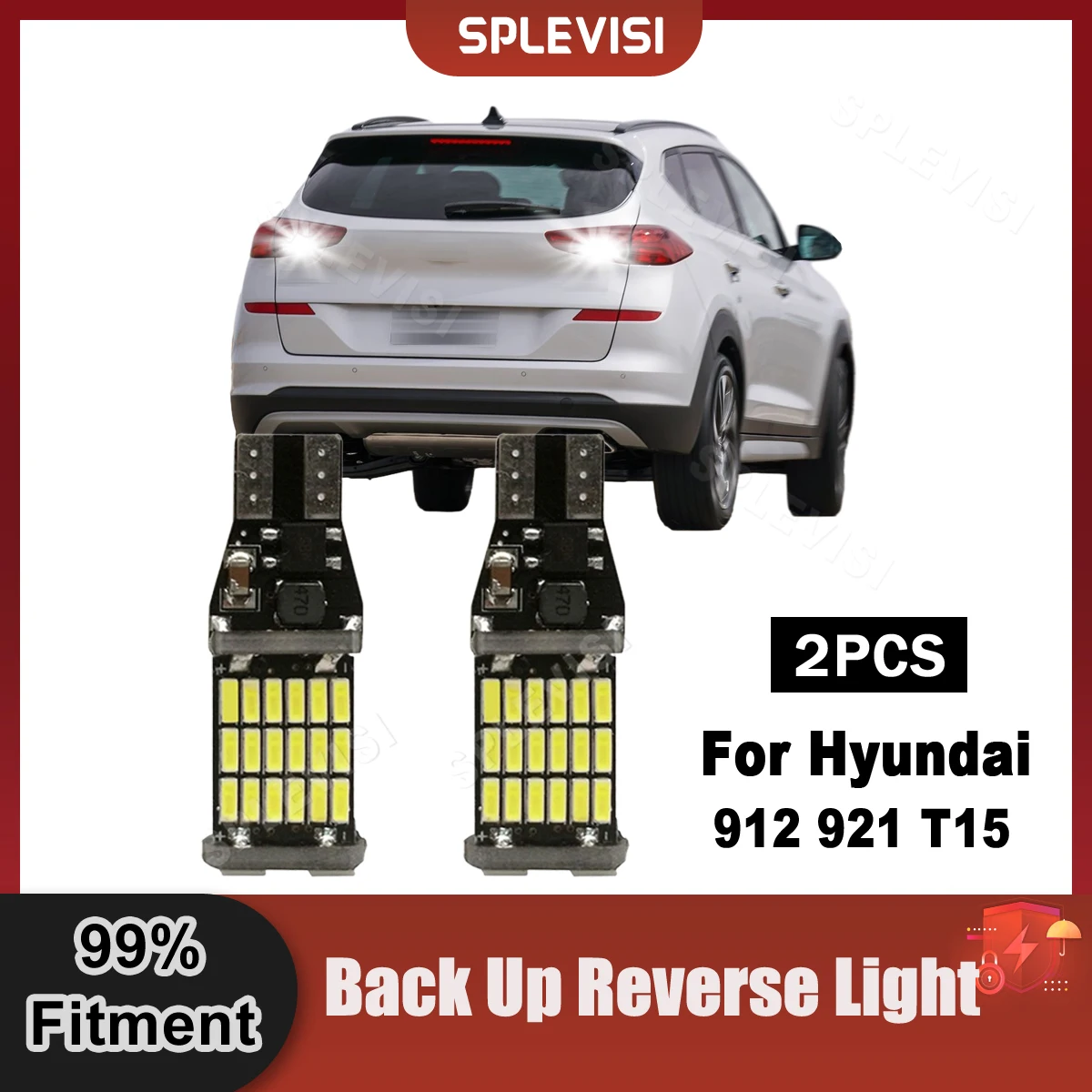 Светодиодный 6000K белый фонарь заднего хода, резервная лампа 912 921 T15 W16W для Hyundai Tucson 2015-2020 2016 2017 2018 2019 2020, упаковка из 2 шт.