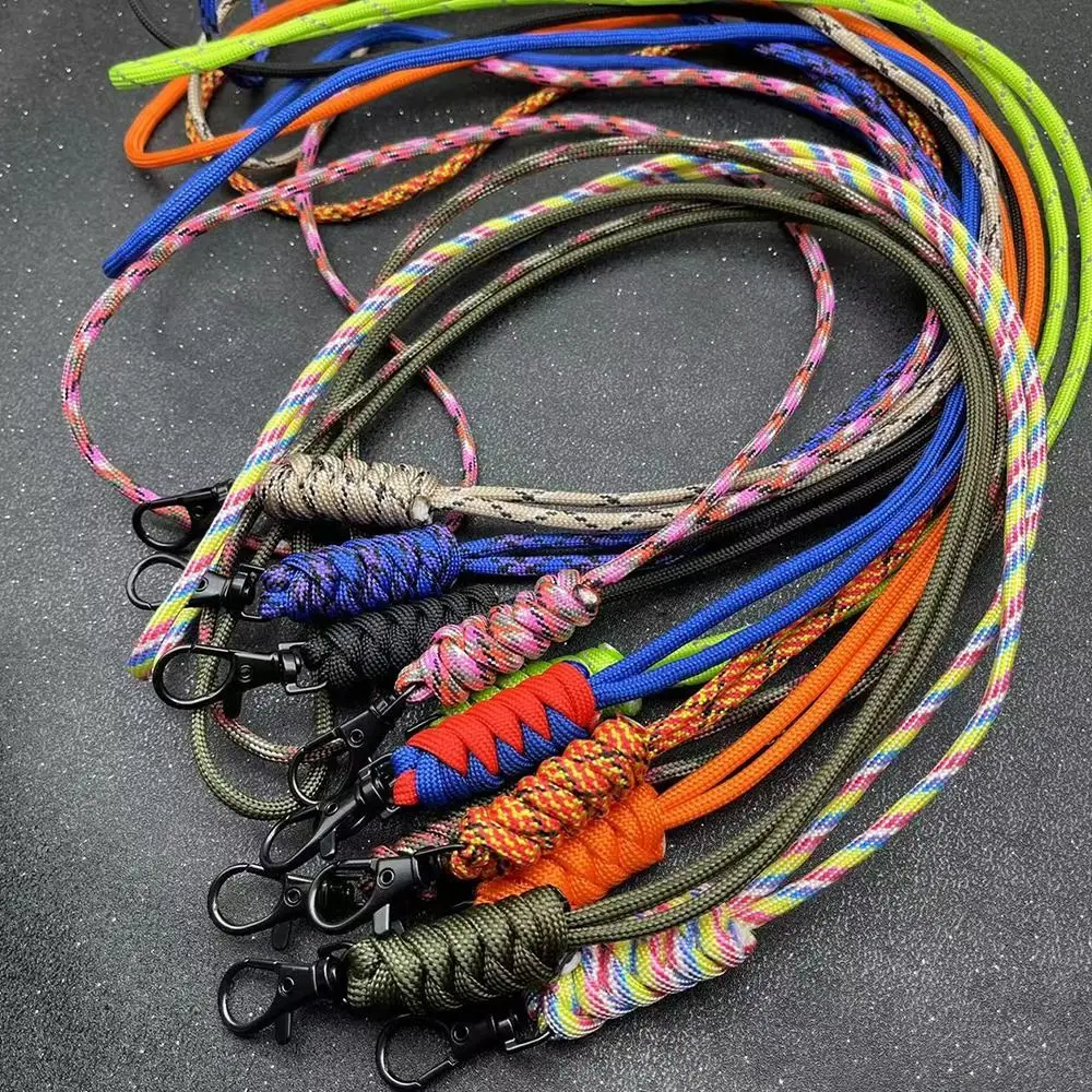 

10 Styles Emergency Survival Backpack High Strength Paracord Keychain Lanyard Rotatable Buckle Key Ring Parachute Cord