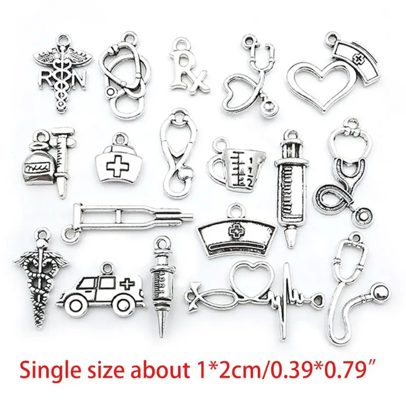 Новый стиль 72 шт. смешанное античное серебро подвески для доктора и медсестры