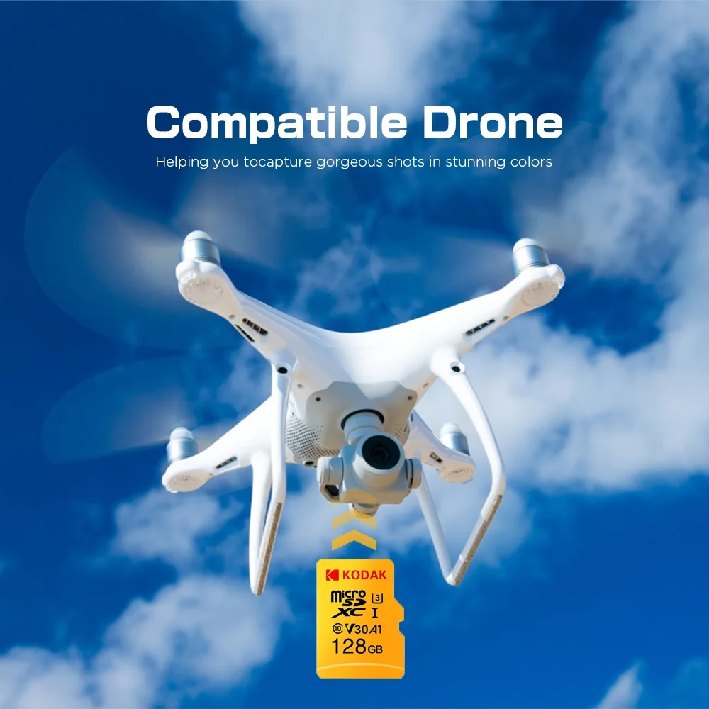 4 шт. Kodak Micro SD карта 128 Гб 64 256 ГБ 32 высокоскоростная памяти U3 A1 V30 класс 10 TF для