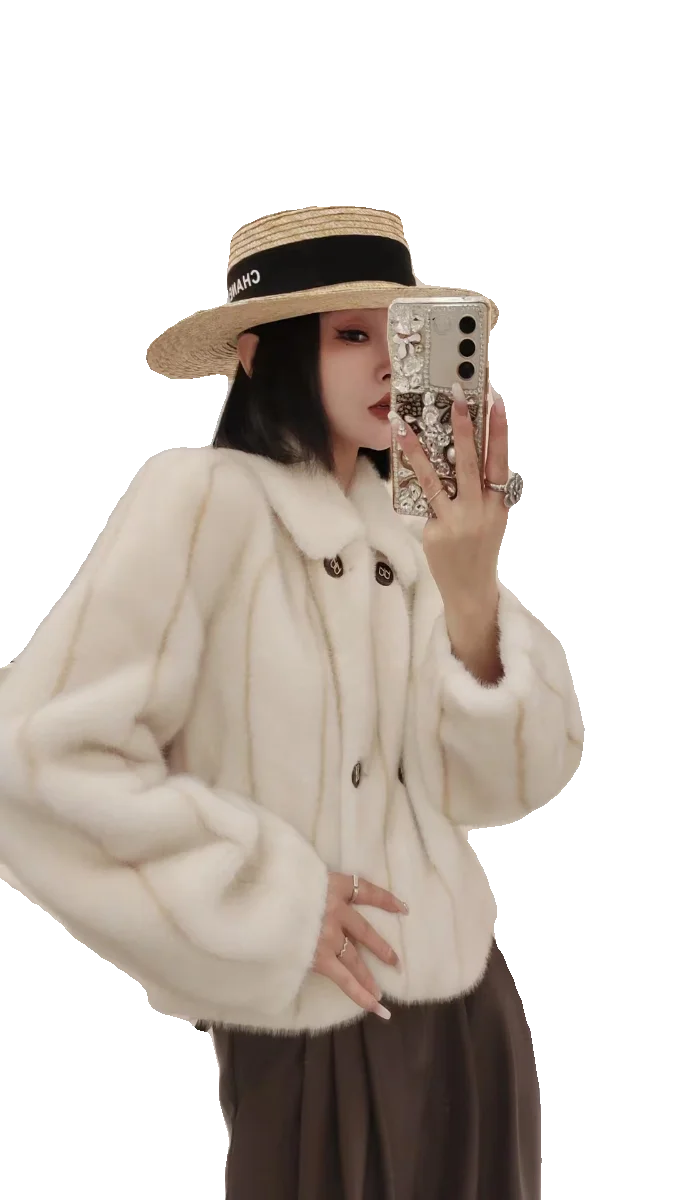 Зимний элегантный квадратный воротник из норки женская модная норковая