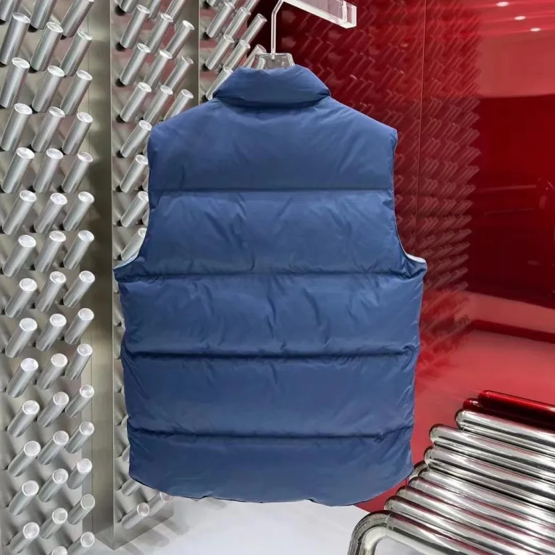 Зимняя мужская и женская безрукавка с воротником-стойкой пуховое теплое пальто