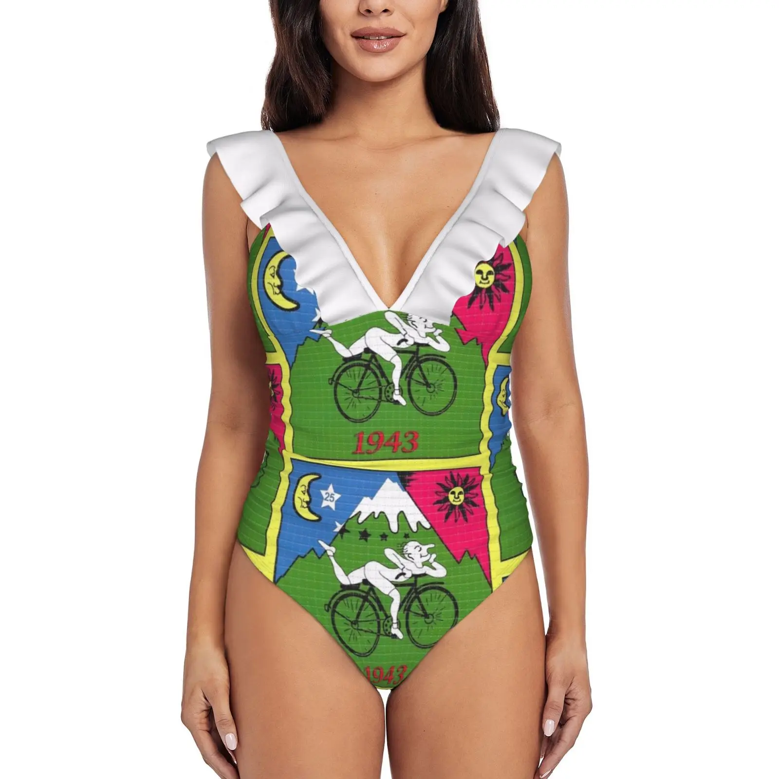 

Lsd-Albert Hofmann-Bicycle Day Monokini New Ruffle One Piece Swimsuit Female Sexy Swimwear Women Print Bathing Suit Lsd Albert