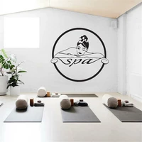 spa logo wall stickers woman massage therapy treat skincare beauty salon interior decor door window decals vinyl murals dw13803