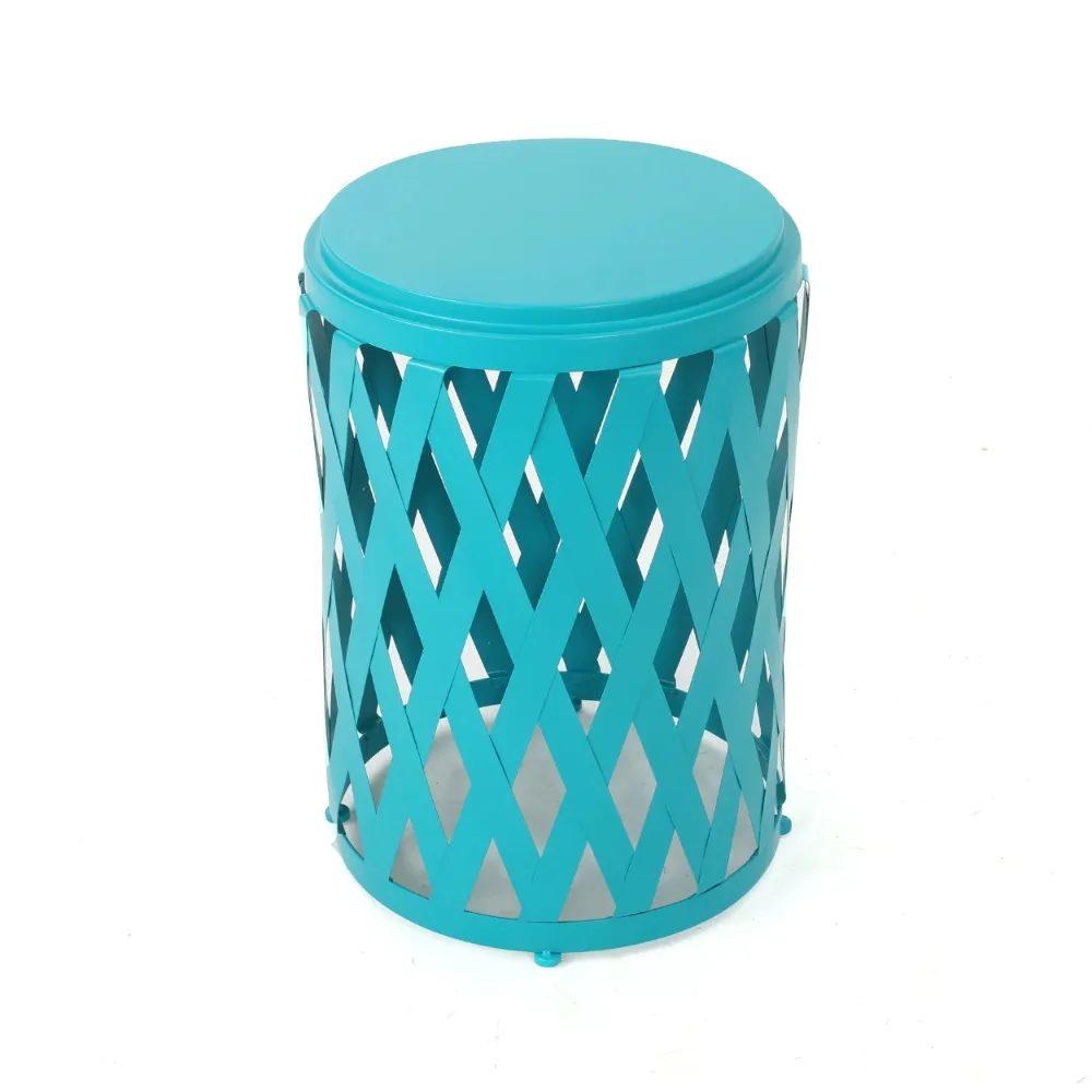 

Noble House Bonnie Circular Iron Side Table, Matte Teal