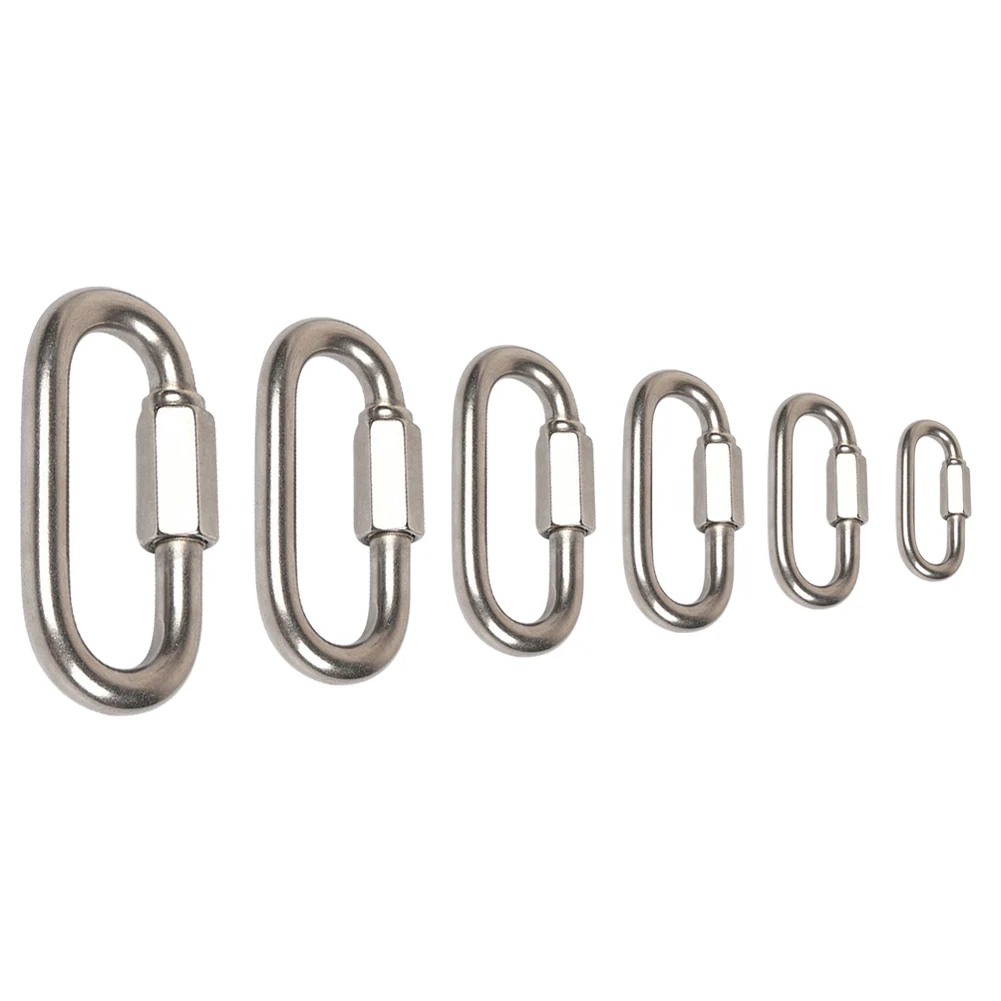 

1Pc Stainless Steel Climbing Gear Carabiner Quick Links Safety Snap Hook M3.5/M4/M5/M6/M7/M8/M9/M10 Chain Connecting Ring