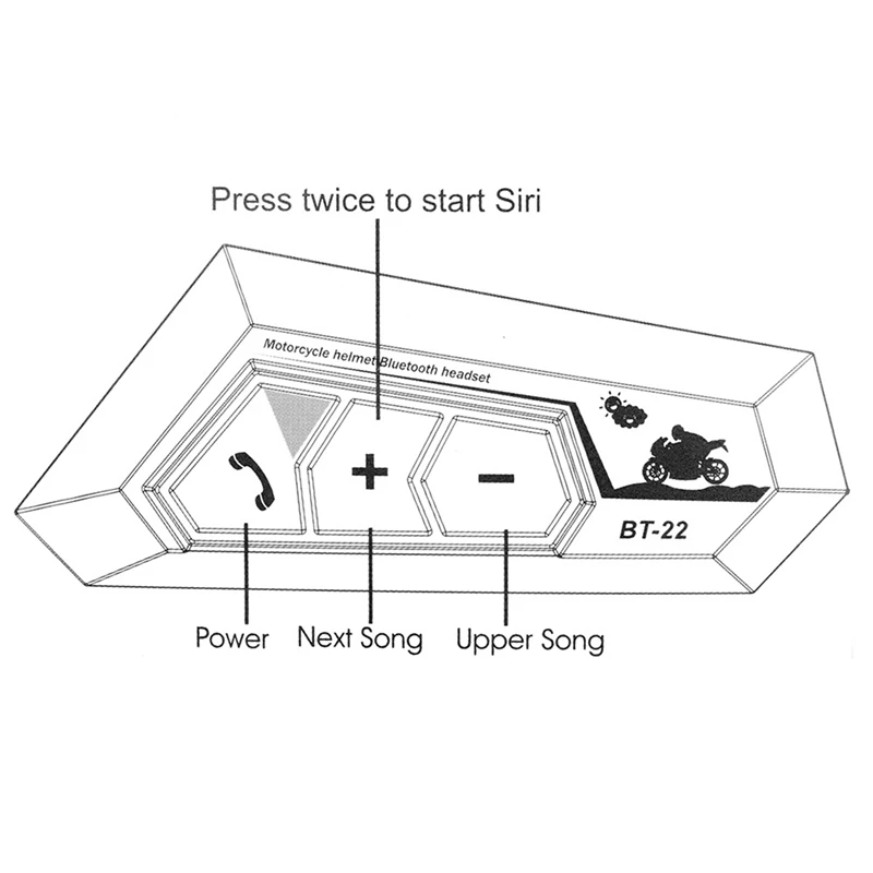Гарнитура для мотоциклетного шлема беспроводная громкая связь Bluetooth 5 0