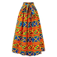african skirt 2022 ankara print maxi skirt fashion clothes for women traditional wax print high waist long maxi skirt