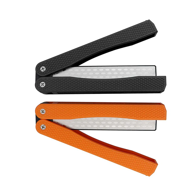 

2PCS Professional Folding Pocket Sharpener Kitchen Double Side Sharpener 400 &600 Gris Diamond Knife Sharpener