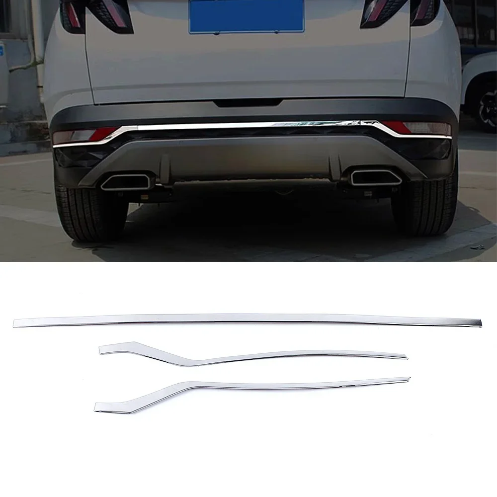 

Для Hyundai Tucson NX4 2021 2023, внешняя хромированная задняя противотуманная фара, бампер, полоса с блестками, декоративная отделка, наклейка из нержавеющей стали