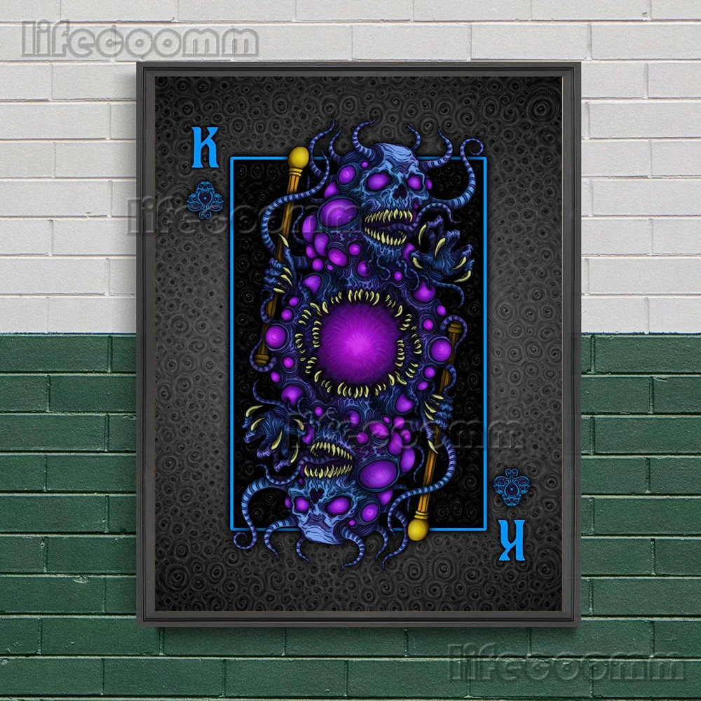 Большая старая абстрактная стена Художественная печать на холсте Ктулху король
