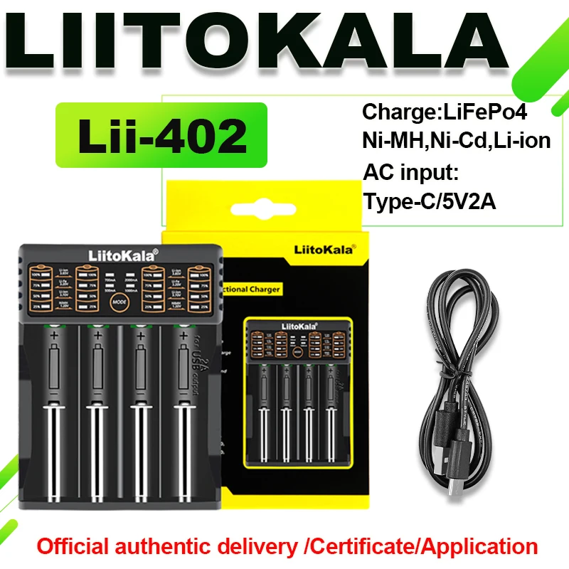 Фото Зарядное устройство LiitoKala Lii-M4 Lii-600 Lii-PD4 Lii-S8 для 18650 26650 21700 18350 AA AAA 3,7 В/1,2 В/литиевой NiMH аккумулятор №4