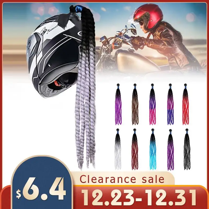 

60cm Motorcycle Helmet Dreadlocks Women Helmet Dreadlocks Ponytail Braid Motocross Bicycle Helmet Punk Hair Decoration