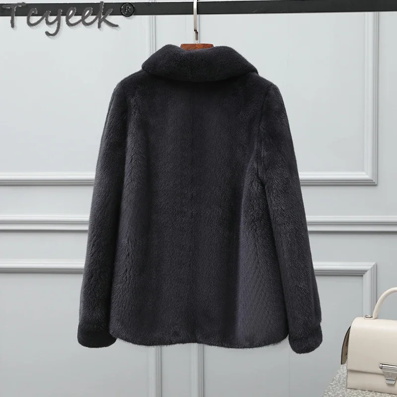 Tcyeek пальто из натурального норкового меха теплая зимняя куртка цельной норки