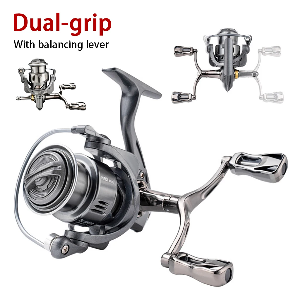 

Shallow Spool Deep Spinning Reel 2500-3000 Series 8KG Max. Drag 5.2:1 Bearings 6+1 with Balancing Lever for Freshwater Saltwater