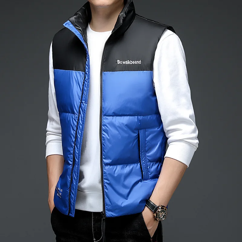 Down Vest Men Stand Collar Sleeveless Thick Warm Down Jacket 2022 Winter Korean Fashion Casual Coat High End Men's Clothes