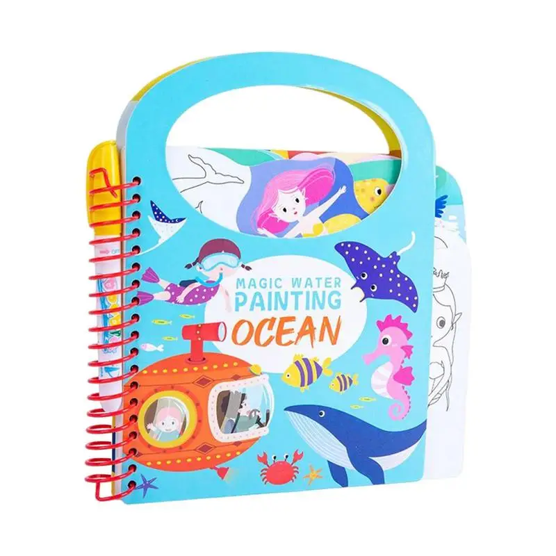 

Water Coloring Books For Toddlers Reusable Creative Water Reveal Activity Books No Mess Coloring Book For Toddlers Kids Early