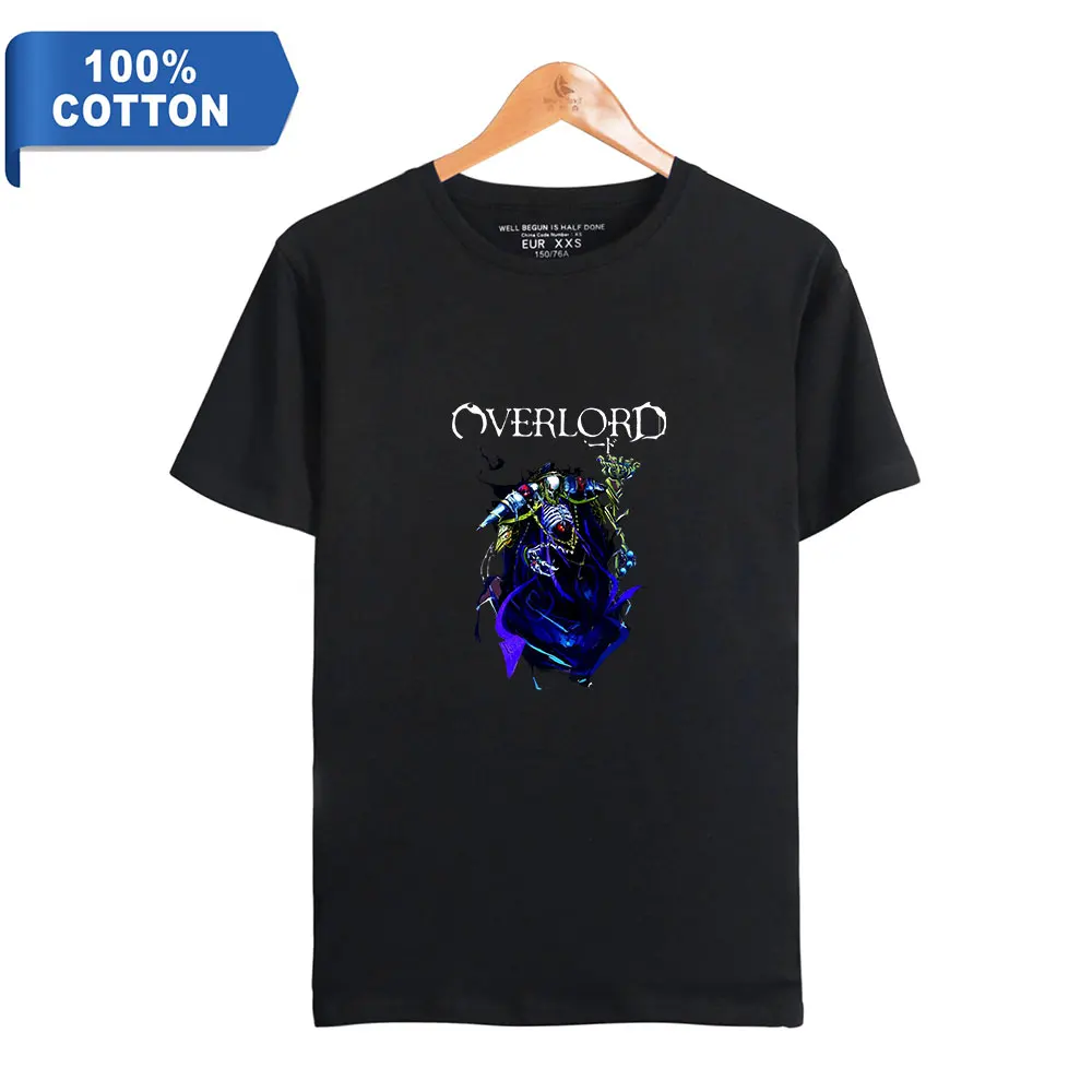 

Overlord Season 4 100% Cotton T-shirt Men Crewneck Short Sleeve T shirt Anime Harajuku Streetwear Fashion Tees