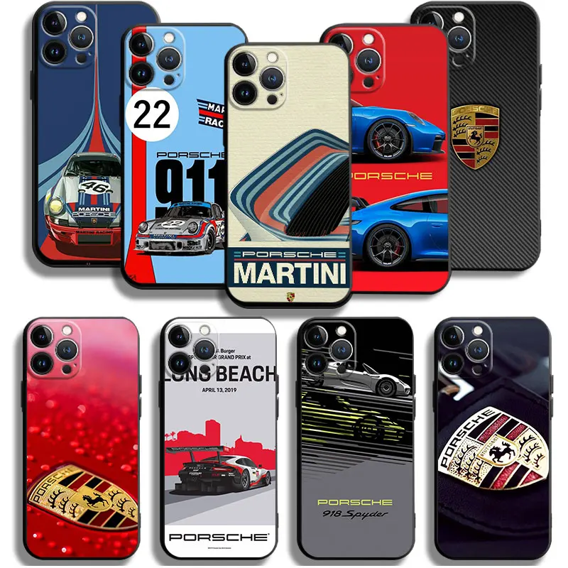 

Fashion Sports Car Porsche-718 For iPhone 14 13 12 11 Pro X XR XS Max 8 Plus Mini Silicon Case