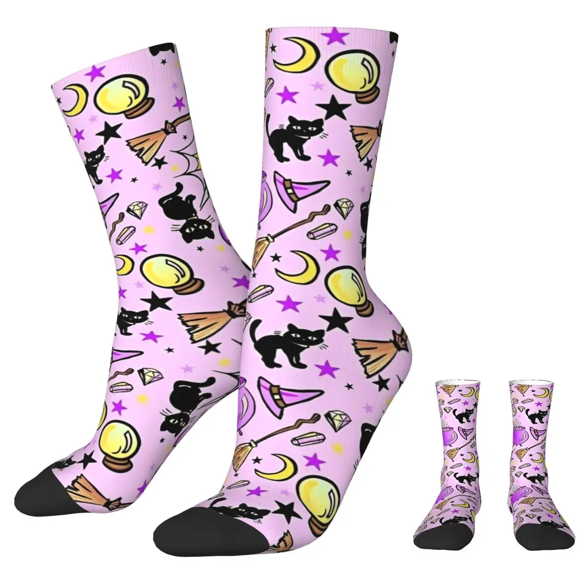 Носки мужские/женские из полиэстера носки для Хэллоуина с ведьмой привидениями