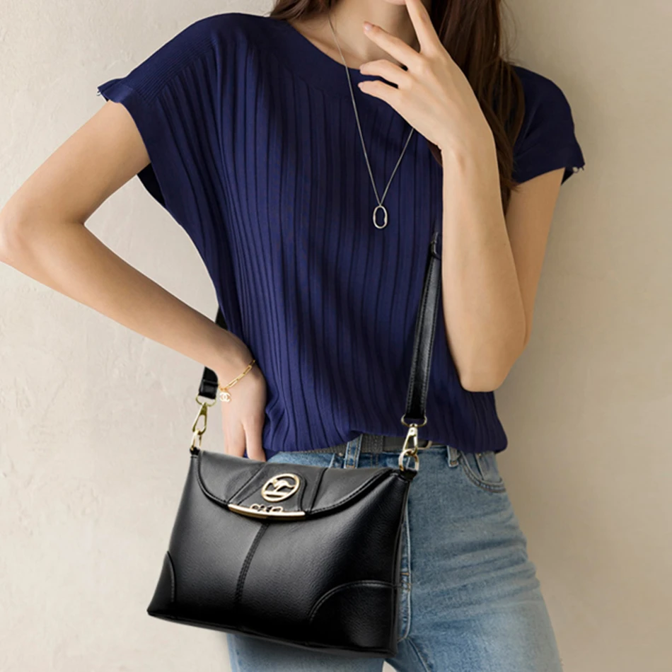 New Trendy High Quality Soft Leather Crossbody Bag for Women Luxury Handbags Women Bags Designer Female Casual Shoulder Bag Sac
